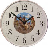 Souvenir Uhr Motiv Städtemotiv runde Uhr Rothenburg Quarzuhr