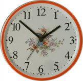 Keramik Wanduhr Paradiesvogel mit Blumen Quarzuhr