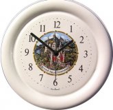Souvenir Uhr Städtemotiv kleine runde Neuschwanstein Quarzwerk