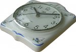 Artline Keramik Küchenuhr Topf Gänsedekor handgebmalt Funkuhr