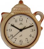 Kaffeekanne artline beige Keramik braune Zierung opt.Fehler.Funk
