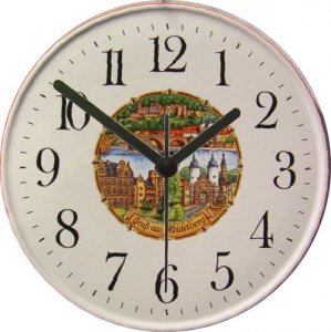 Souveniruhr Städtemotiven runde Uhr Heidelberg Quarzuhr