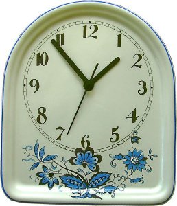 Keramik Küchenuhr "Blue Asien" Azurblaues Dekor Quarzuhr