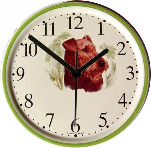 Keramik Wanduhr (Motiv Airedele Terrier)