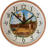 große runde Uhr Motiv Hamburg handgemalter Rand Quarzuhr
