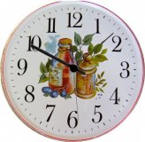 Keramik Wanduhr (Motiv Küchenutensilien)