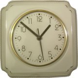 Keramik Küchenuhr "Weiß-Gold" handbemalt, Funkuhr