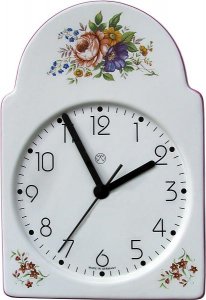 Keramik Schwarzwalduhr, Pinkrand English Garden Quarzuhr