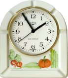 Keramik Wanduhr Radischen-Tomate-Spargel handbemalt, Funkuhr