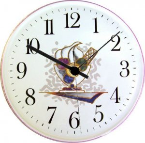 Keramik Wanduhr Dessert Motive mit Goldzierung, Quarzuhr