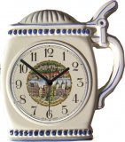 Keramik Souvenir Uhr Motiv Biierkrug Heidelberg Quarzuhr